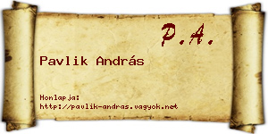 Pavlik András névjegykártya